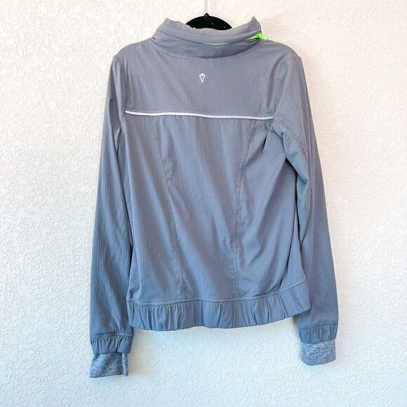 Ivivva Gray & Neon Green Zip Up Jacket with Hoodie, Size 8 - Picture 6 of 6